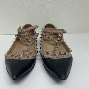 Authentic Valentino leather rock stud flats